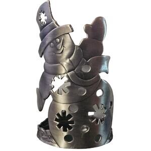 Colonial Candle of Cape Cod Snowman Metal Candle Holder